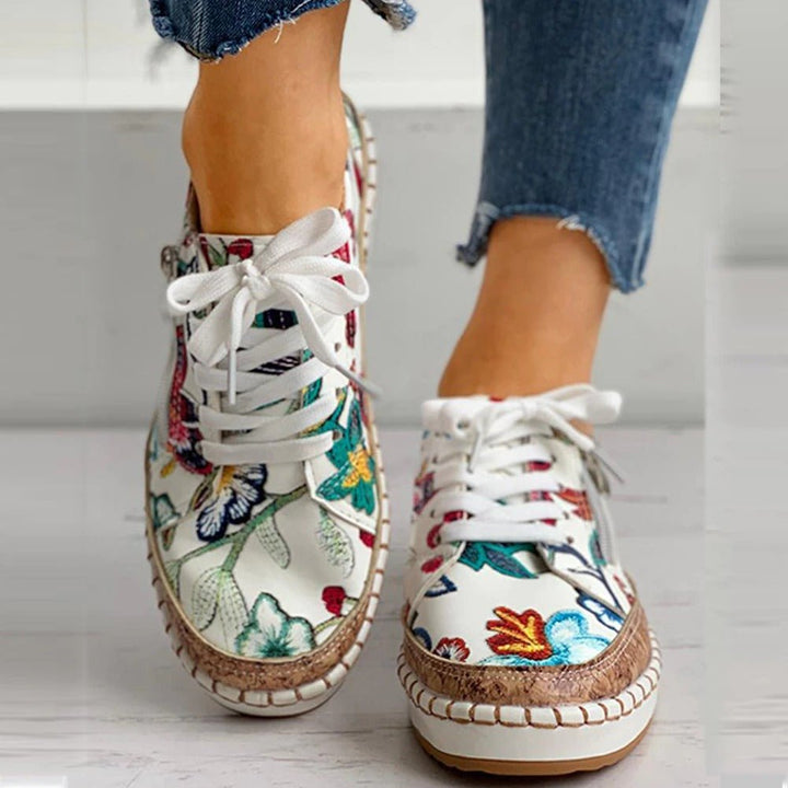 Sneakers Ortopediche Floreali con Zip