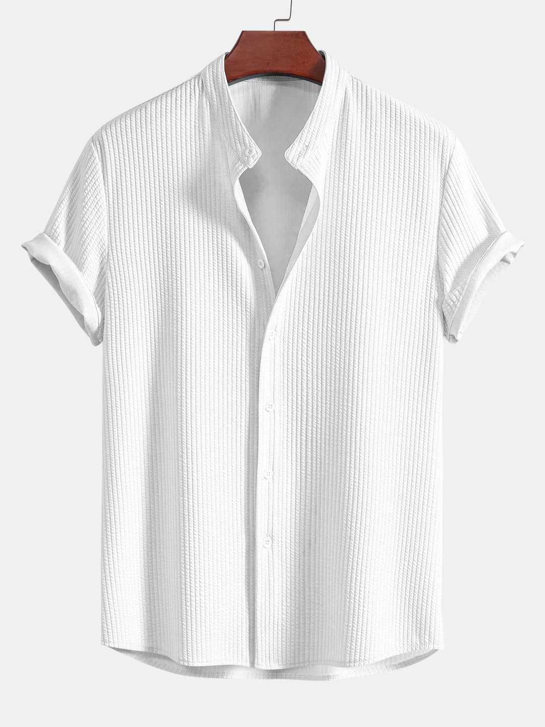 Camicia con Collo Dritto e Vestibilità Muscolare